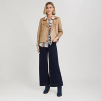 Casaca Biker de Suede Camel
