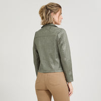 Casaca Biker de Suede Verde