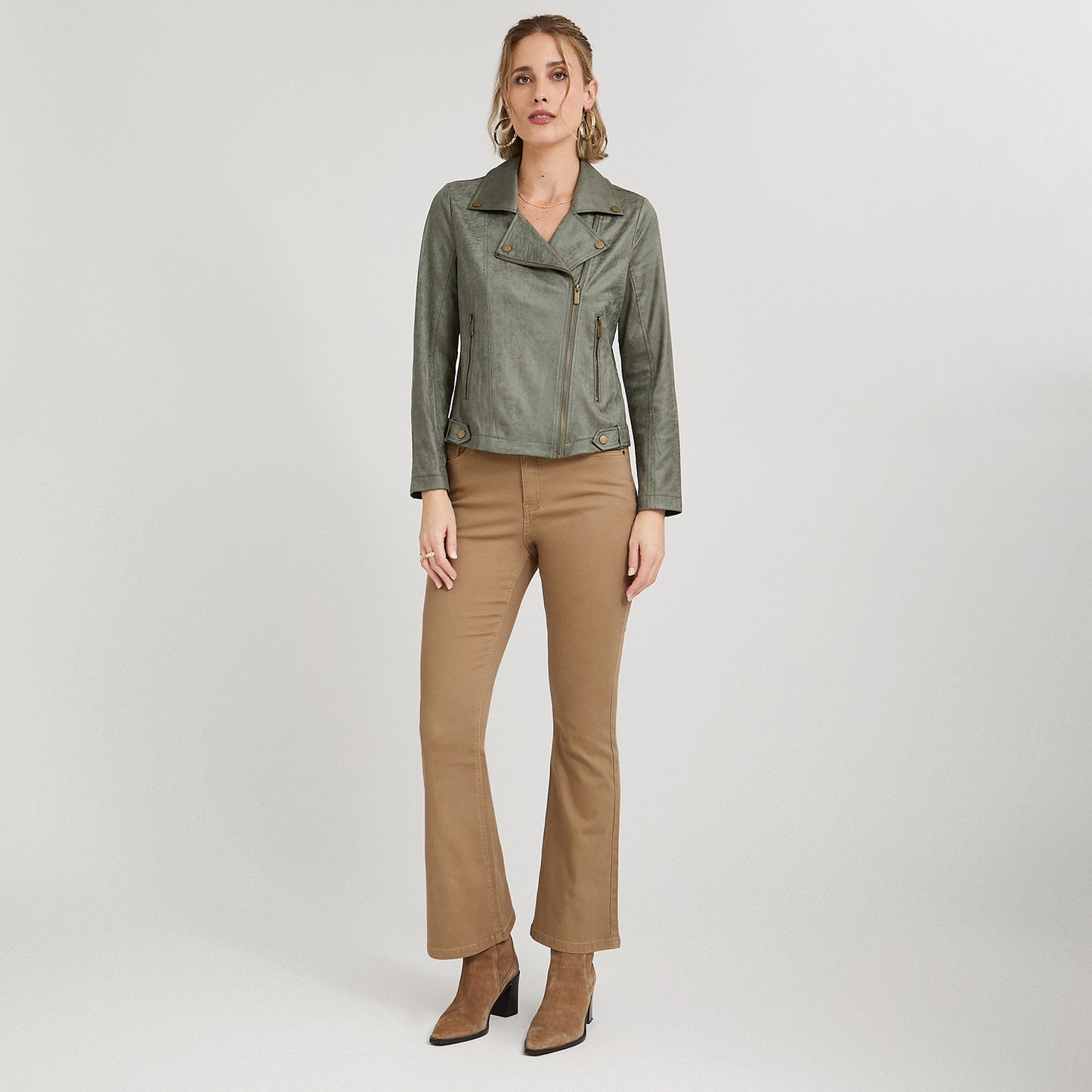 Casaca Biker de Suede Verde
