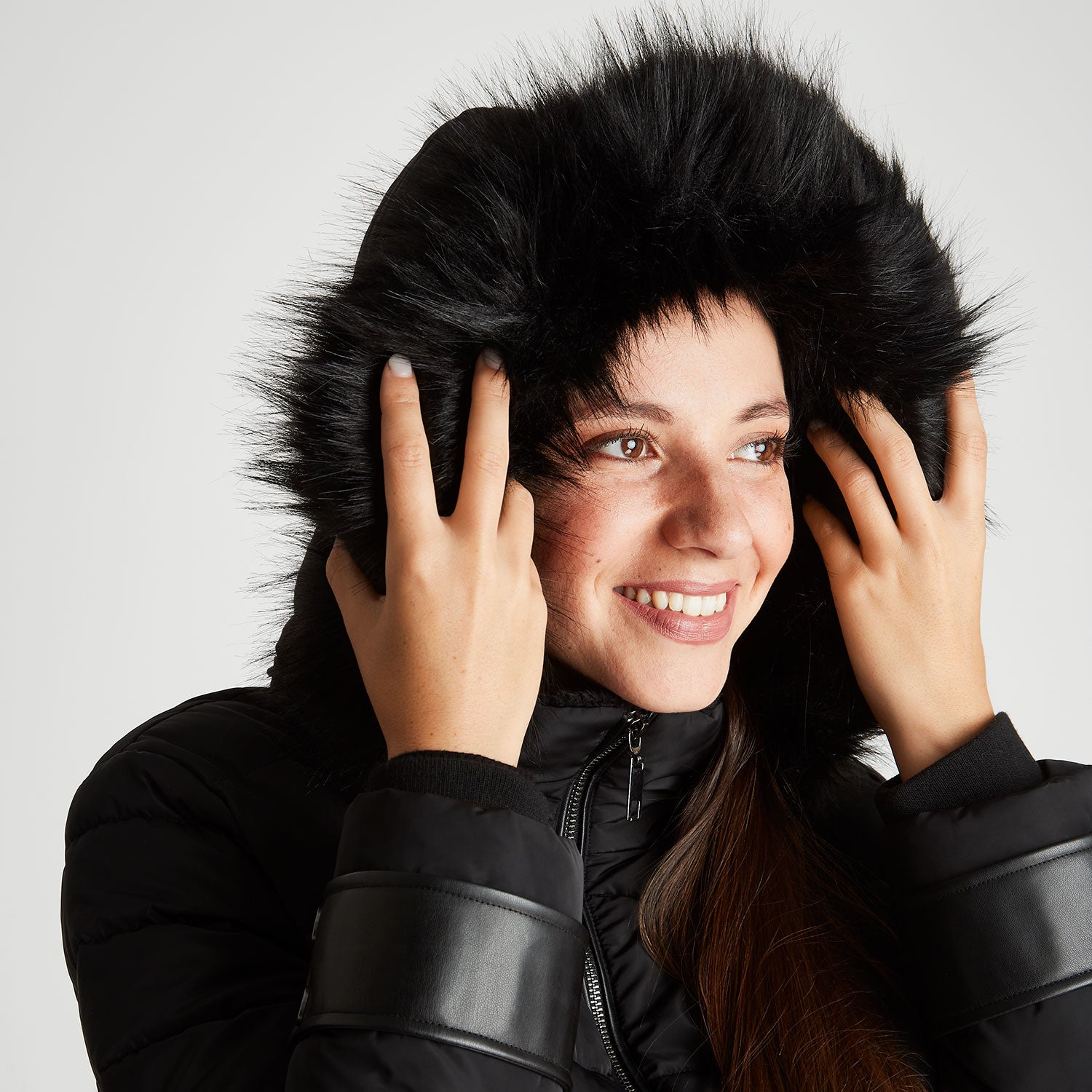 Parka Con Gorro Desmontable Negro