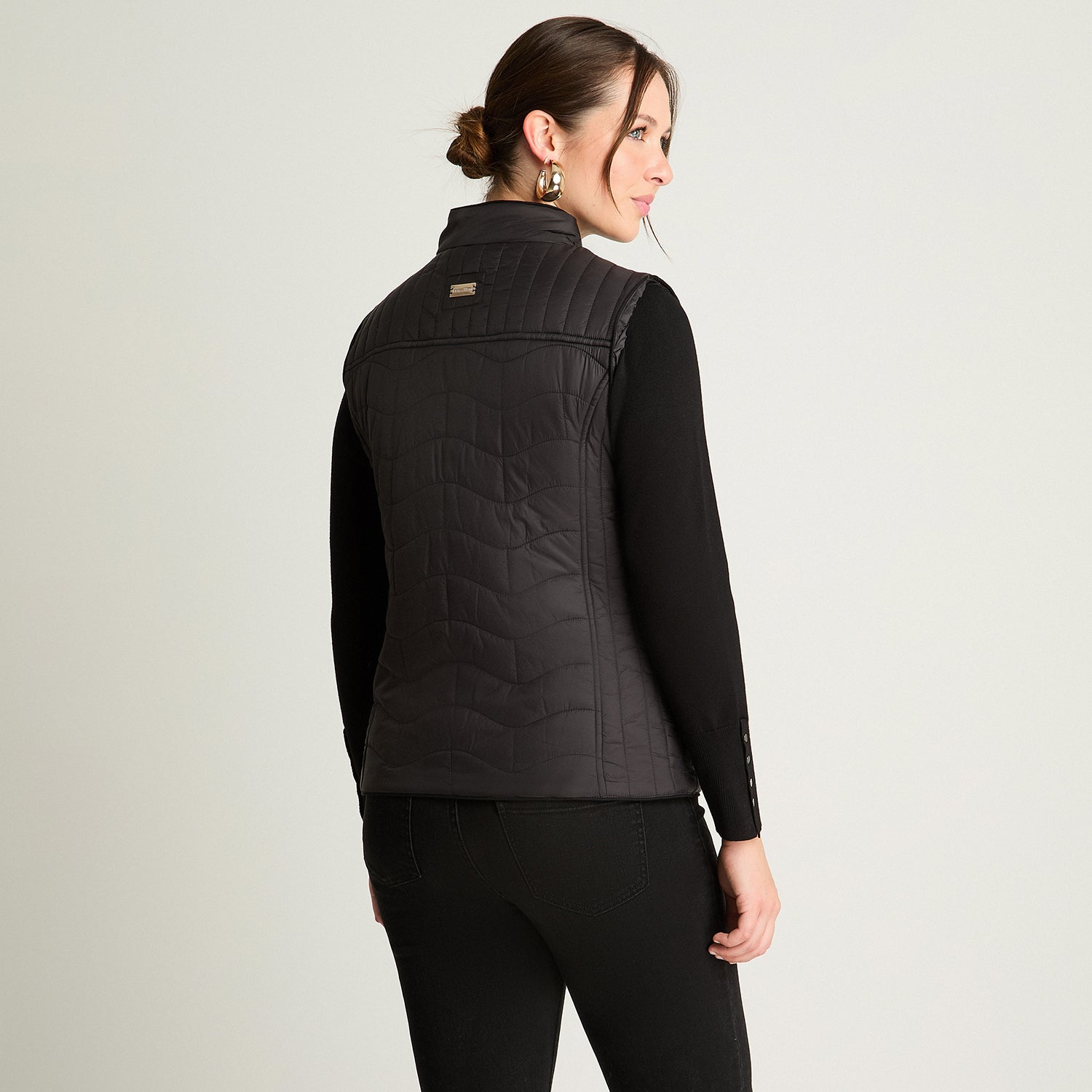 Parka Sin Mangas Con Contrastes De Pu Negro Lorenzo Di Pontti