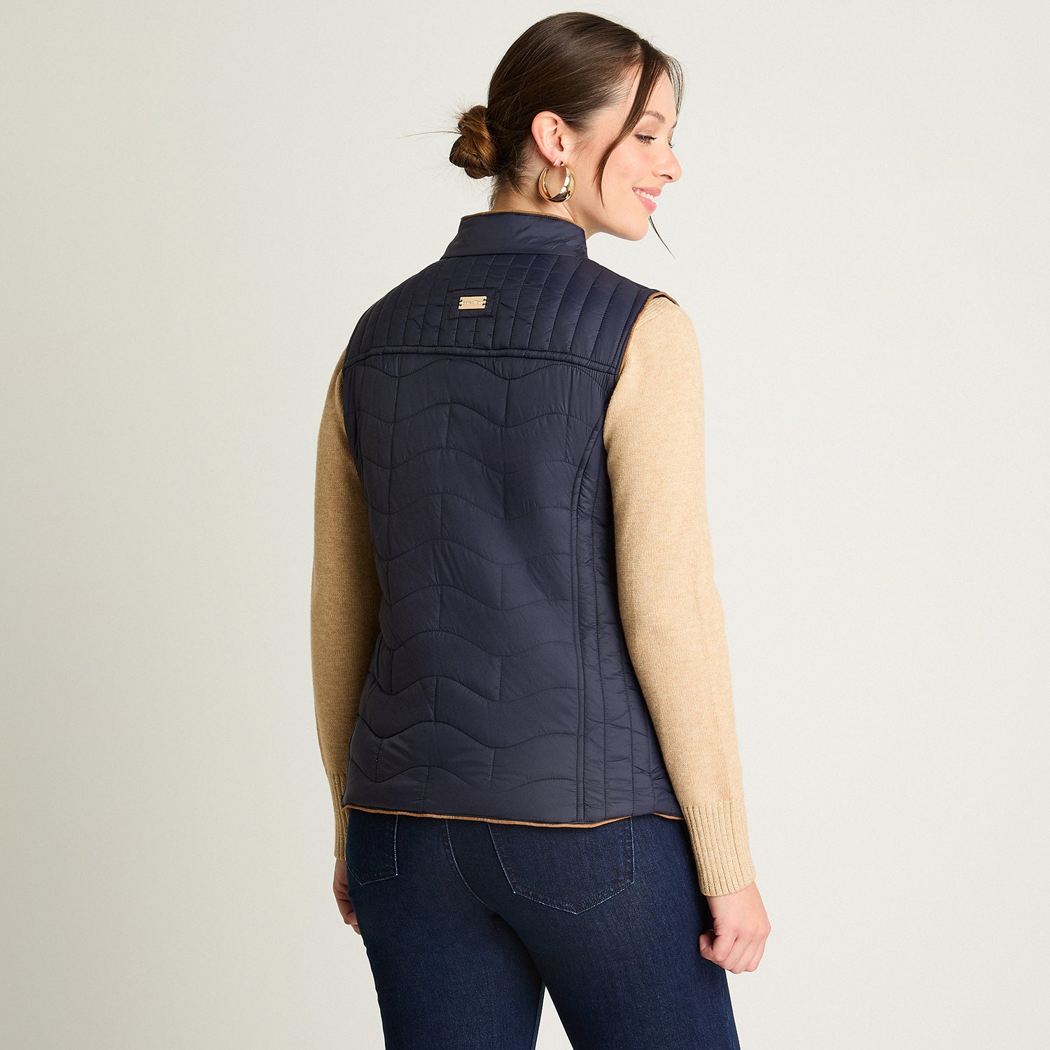 Parka Sin Mangas Con Contrastes De Pu Azul Lorenzo Di Pontti