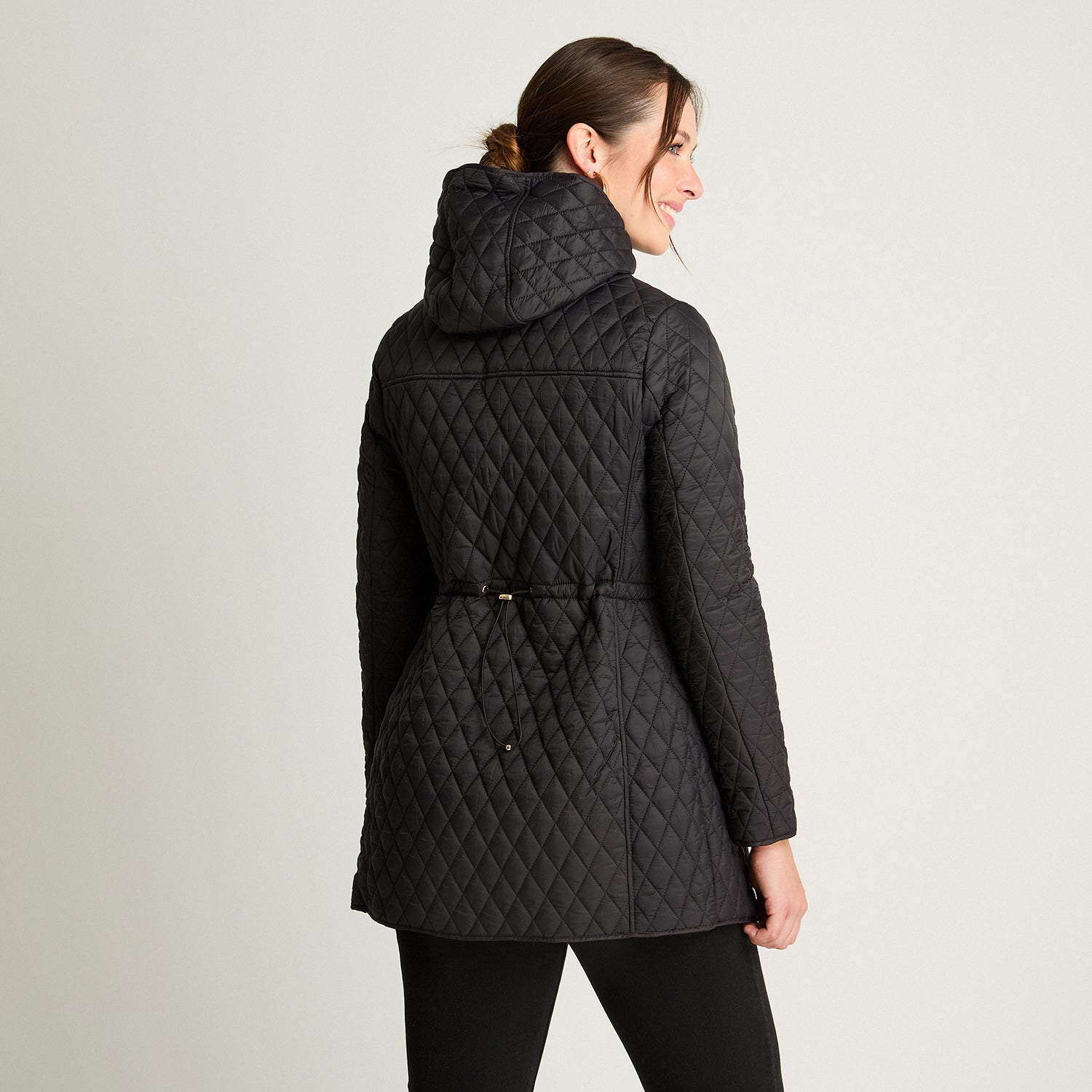 Parka Larga Con Gorro Negro Lorenzo Di Pontti