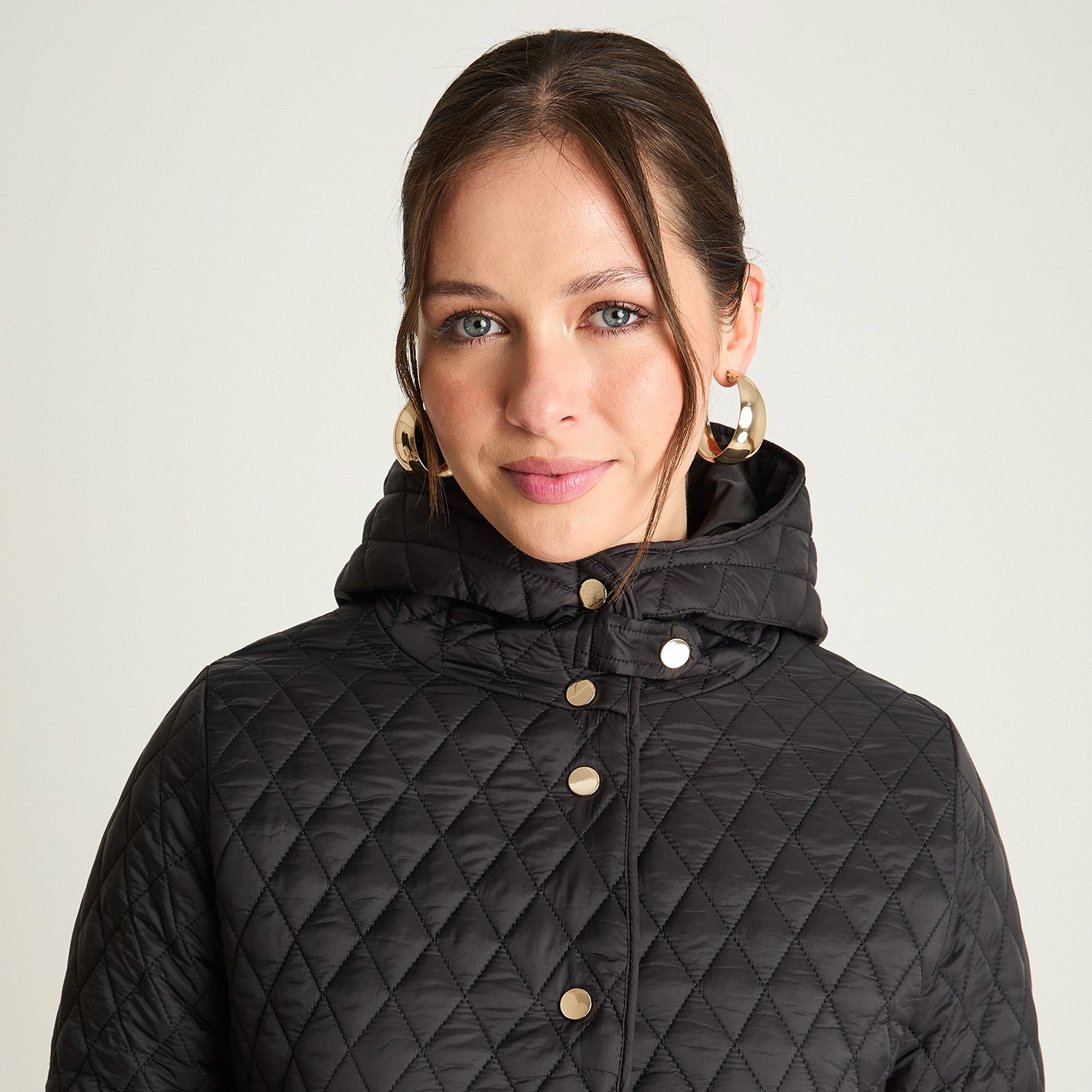 Parka Larga Con Gorro Negro Lorenzo Di Pontti