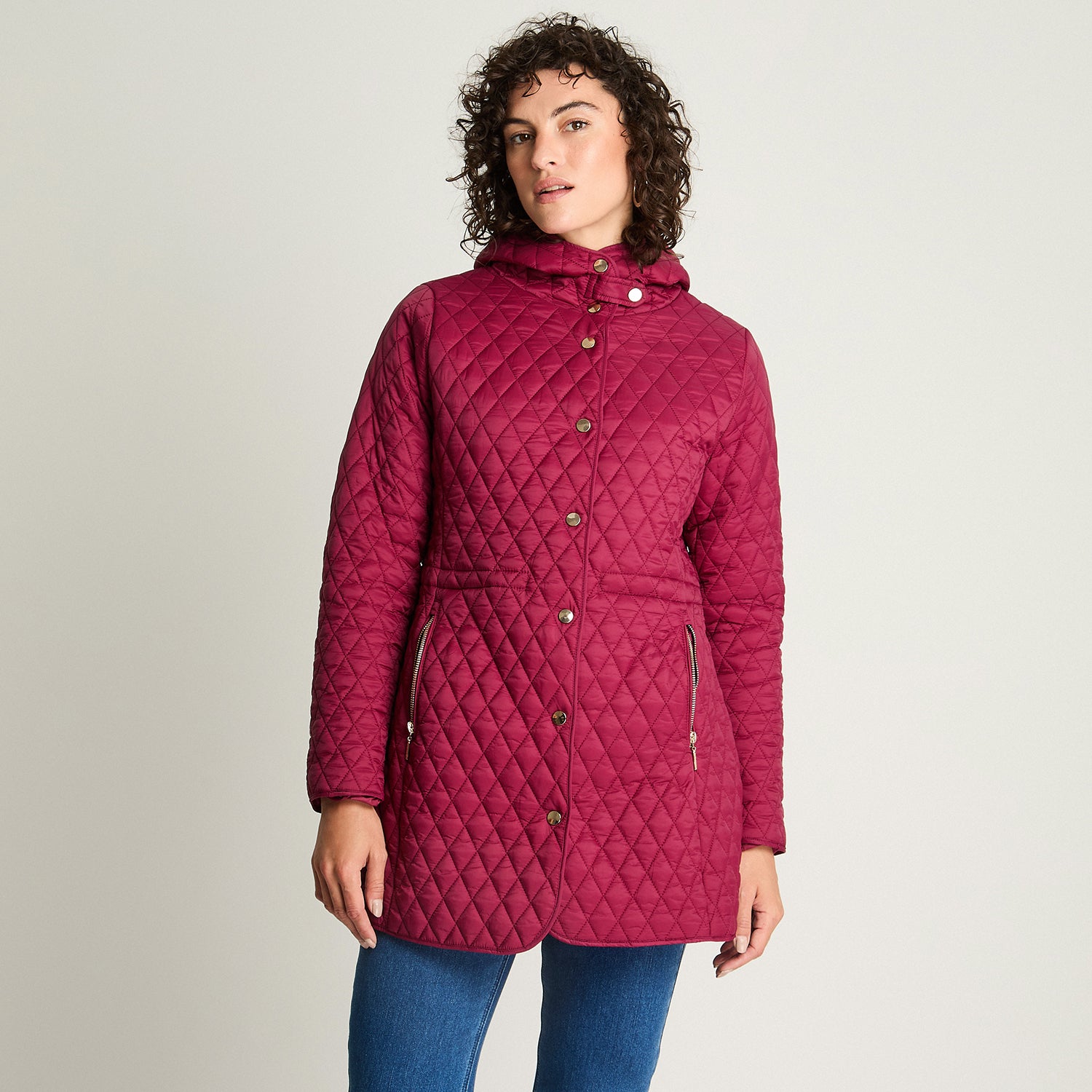 Parka Larga Con Gorro Burdeo Lorenzo Di Pontti