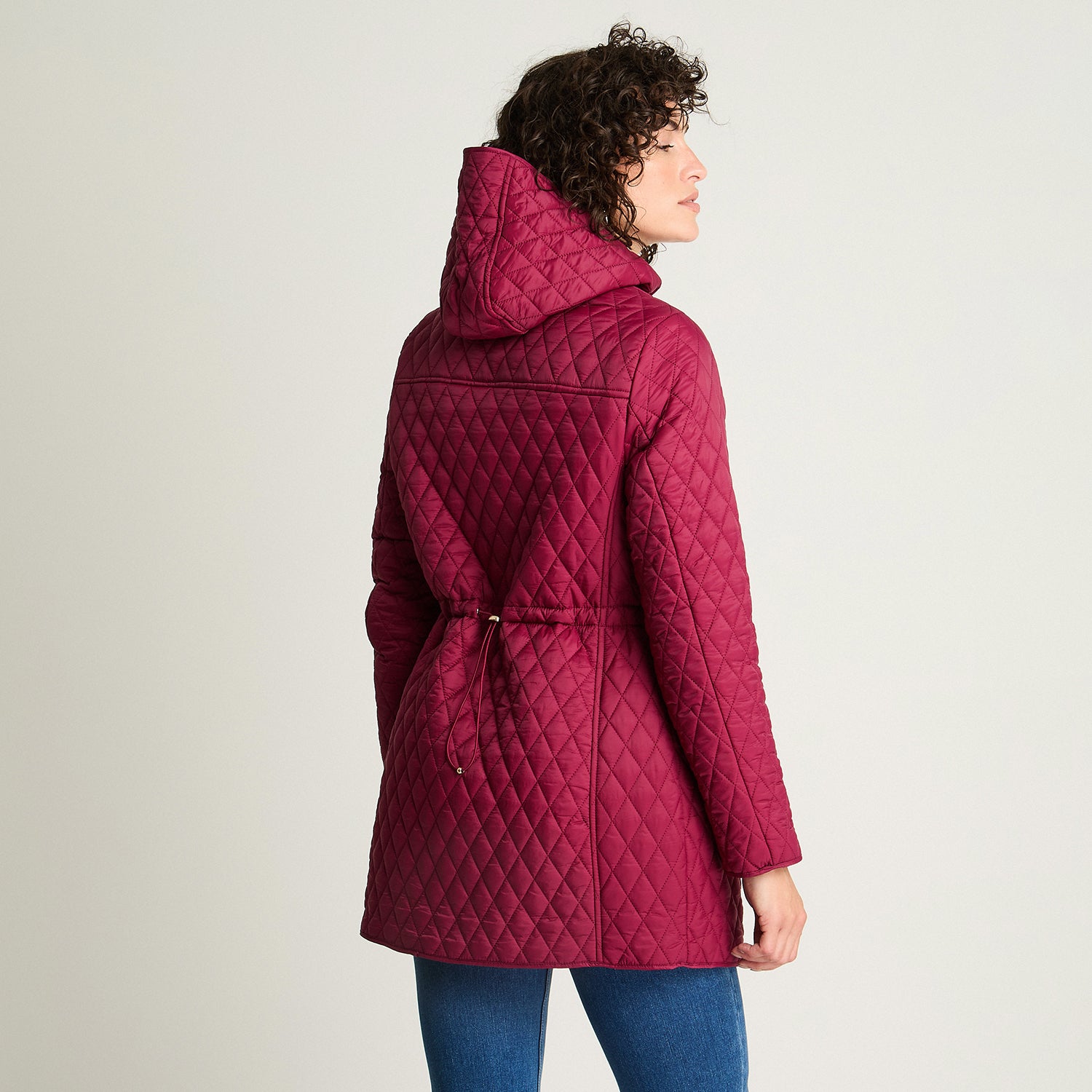 Parka Larga Con Gorro Burdeo Lorenzo Di Pontti