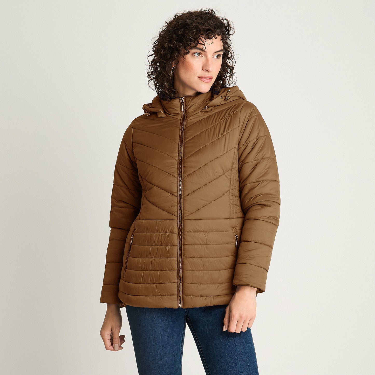 Parka Camel Con Gorro Desmontable