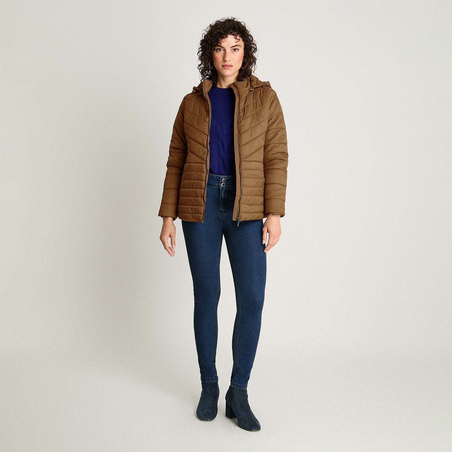 Parka Camel Con Gorro Desmontable