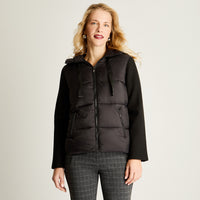 Parka Negra Con Manga De Abrigo Negro