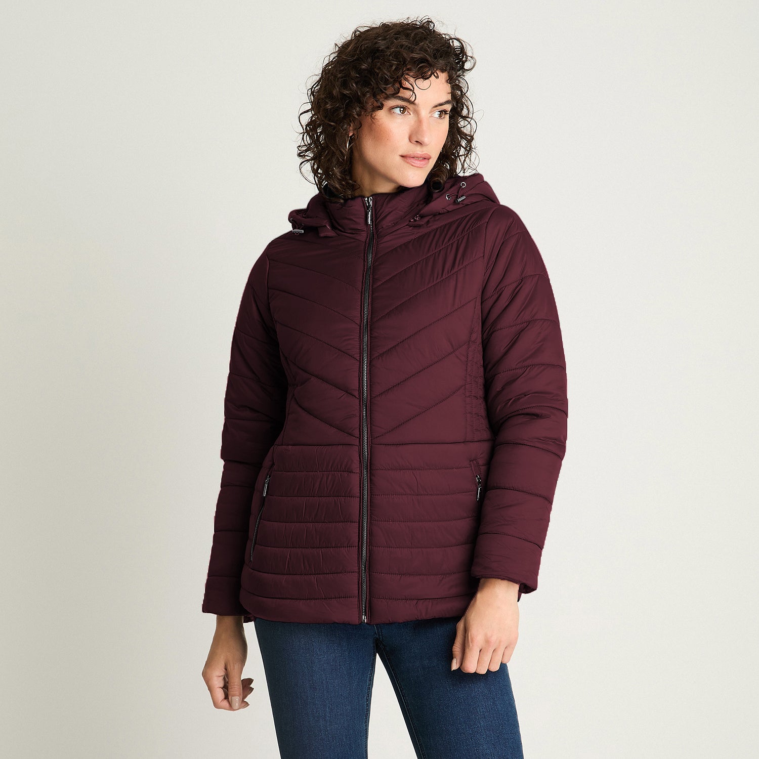 Parka Burdeo Con Gorro Desmontable