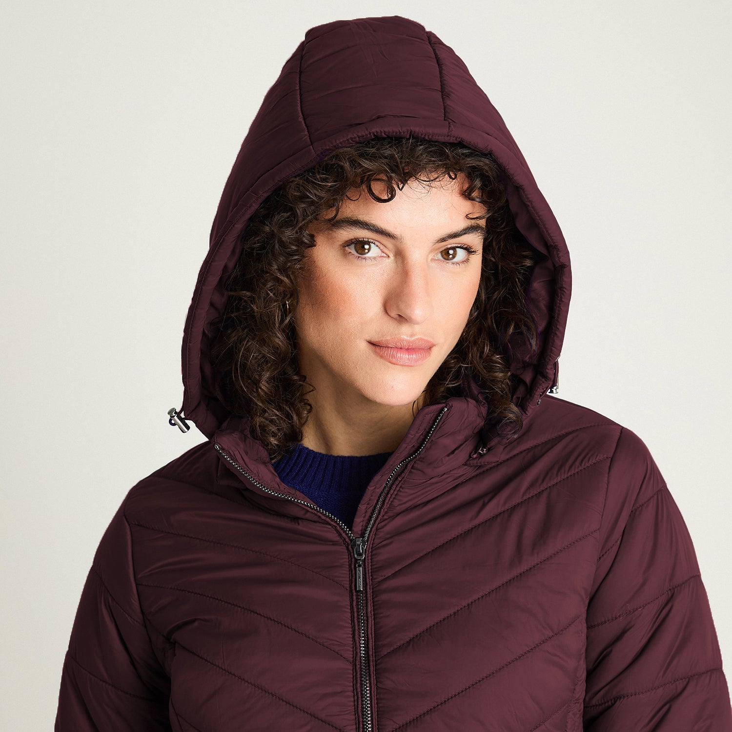 Parka Burdeo Con Gorro Desmontable