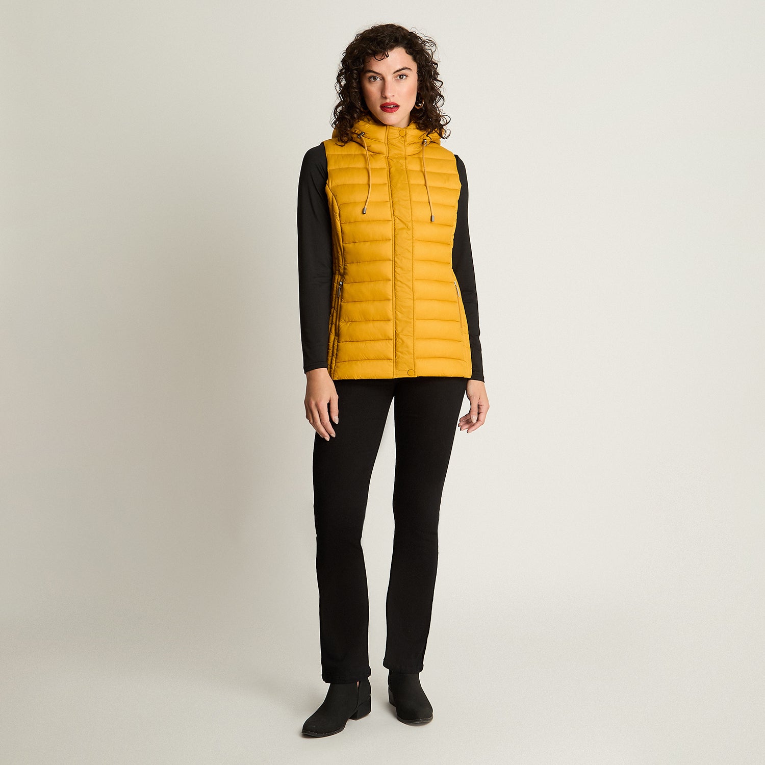 Parka Basica Sin Mangas Mostaza Curvi