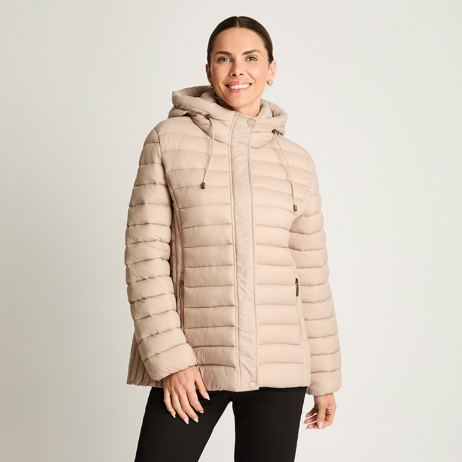 Parka Basica Corta Beige Curvi