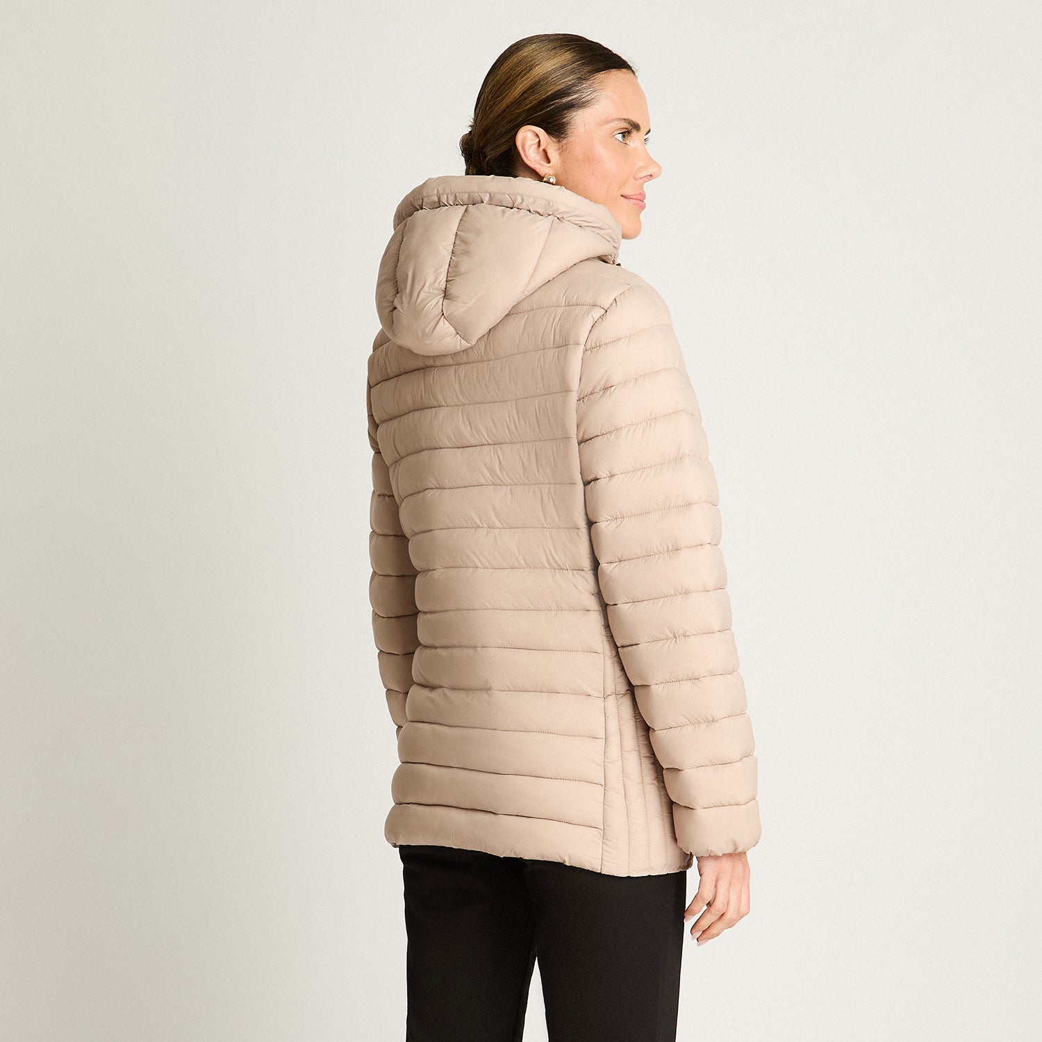 Parka Basica Corta Beige Curvi