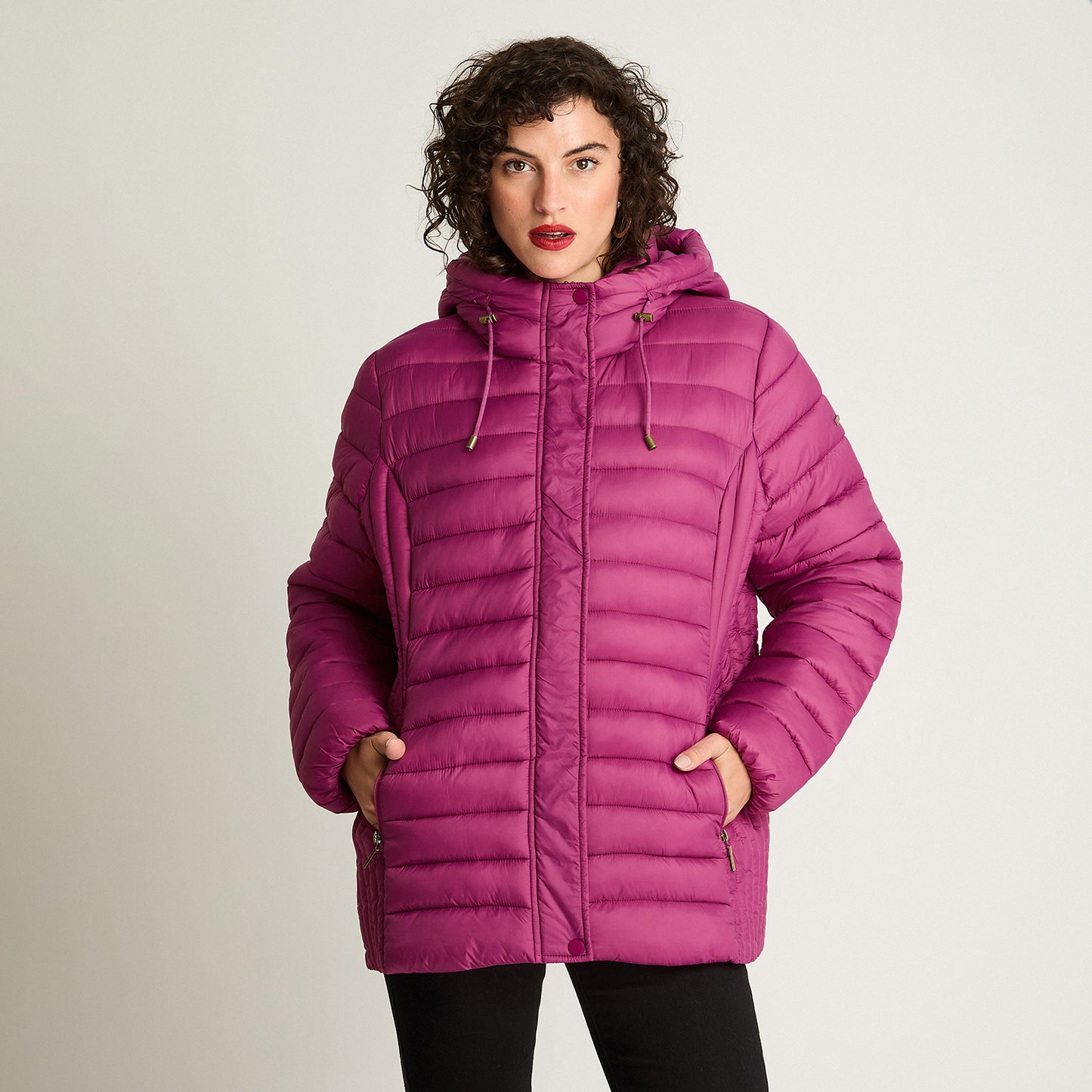 Parka Basica Corta Magenta Curvi