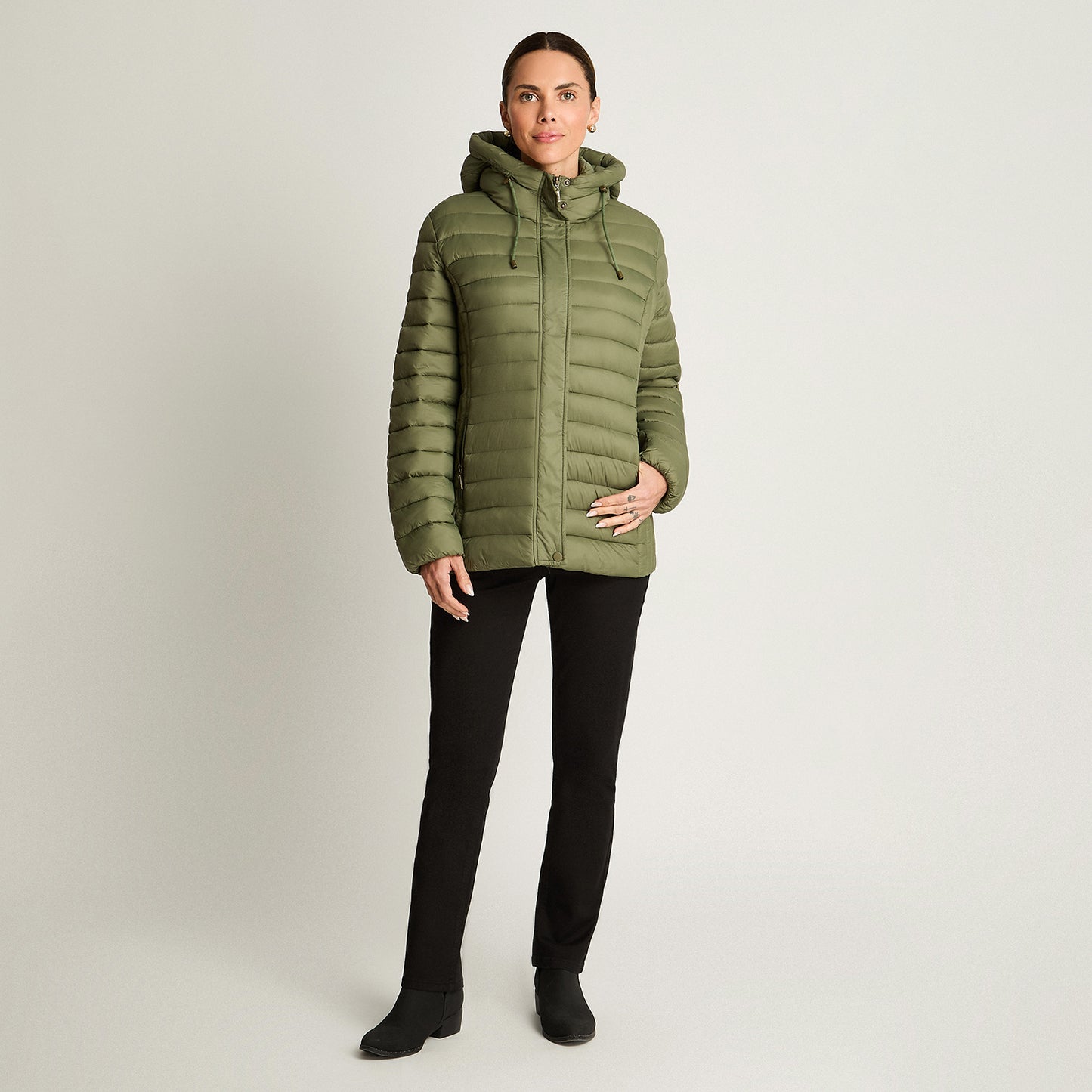 Parka Basica Corta Verde Curvi