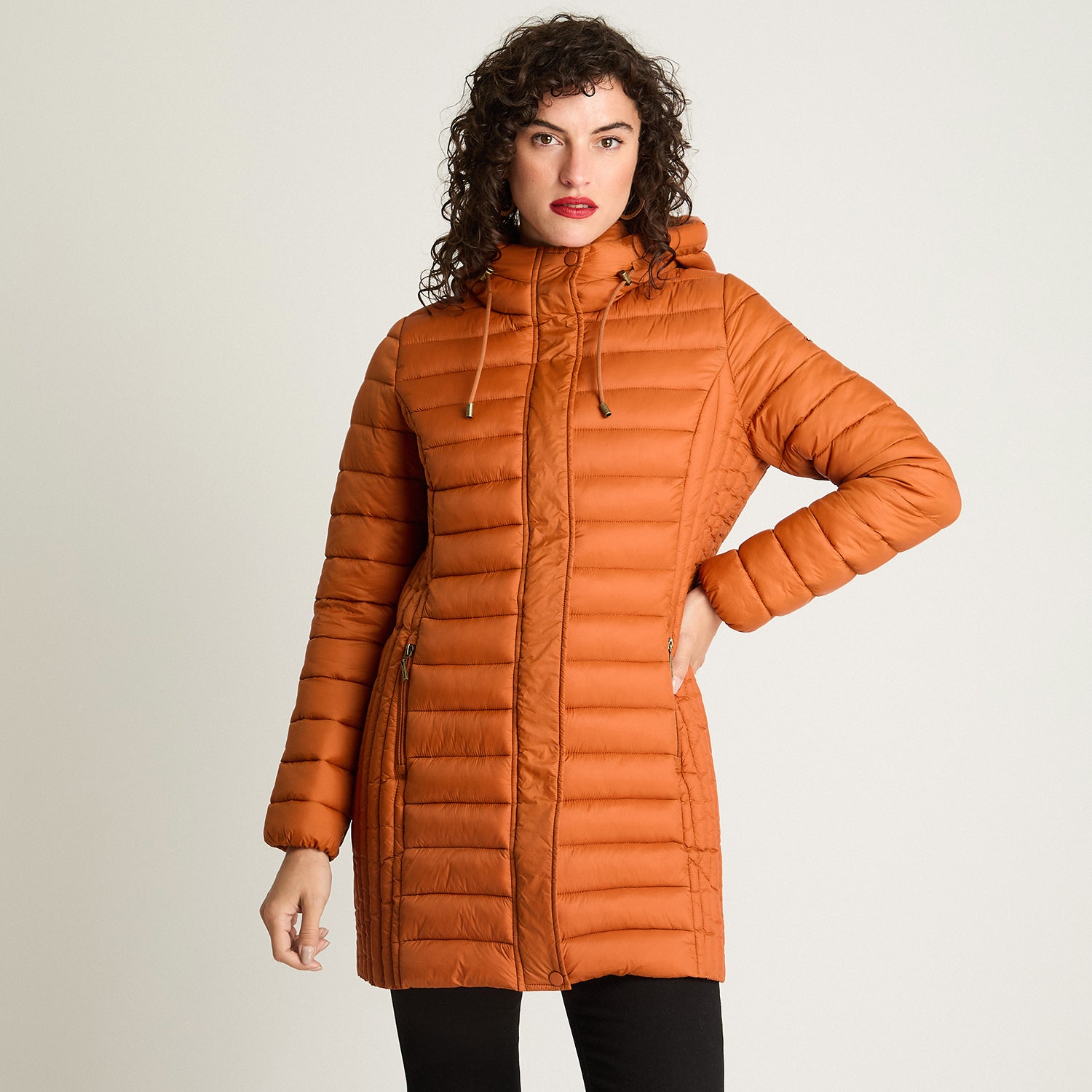 Parka Basica Larga Terracota Curvi