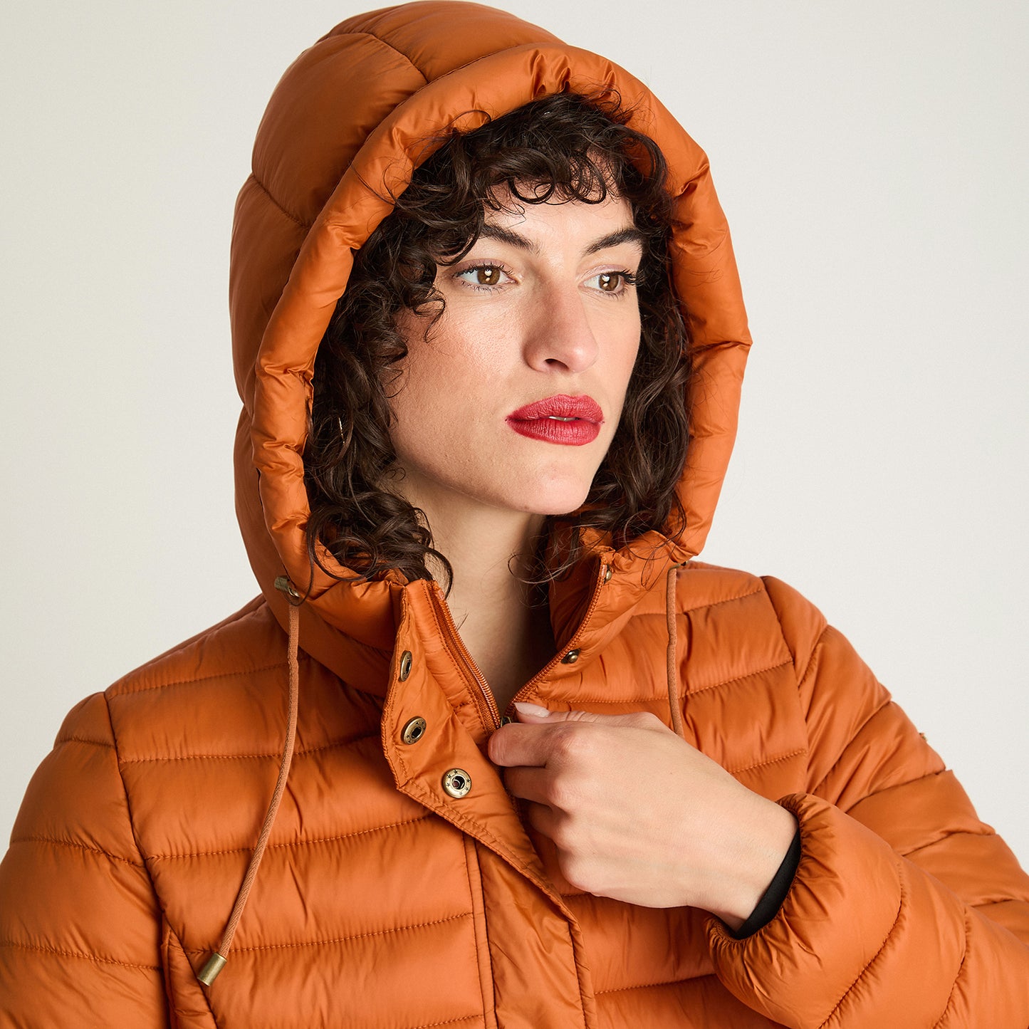 Parka Basica Larga Terracota Curvi