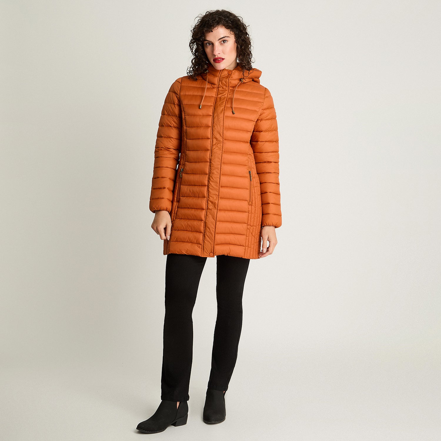 Parka Basica Larga Terracota Curvi