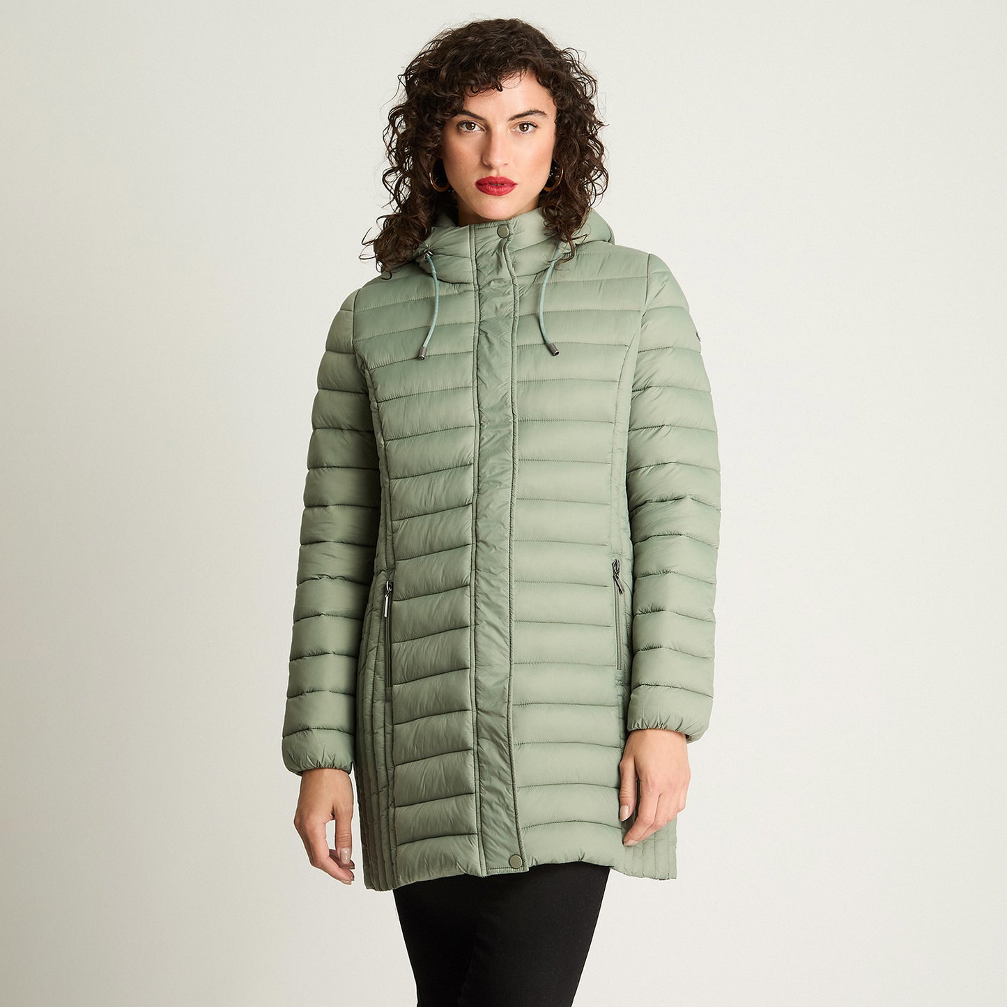 Parka Basica Larga Verde Curvi