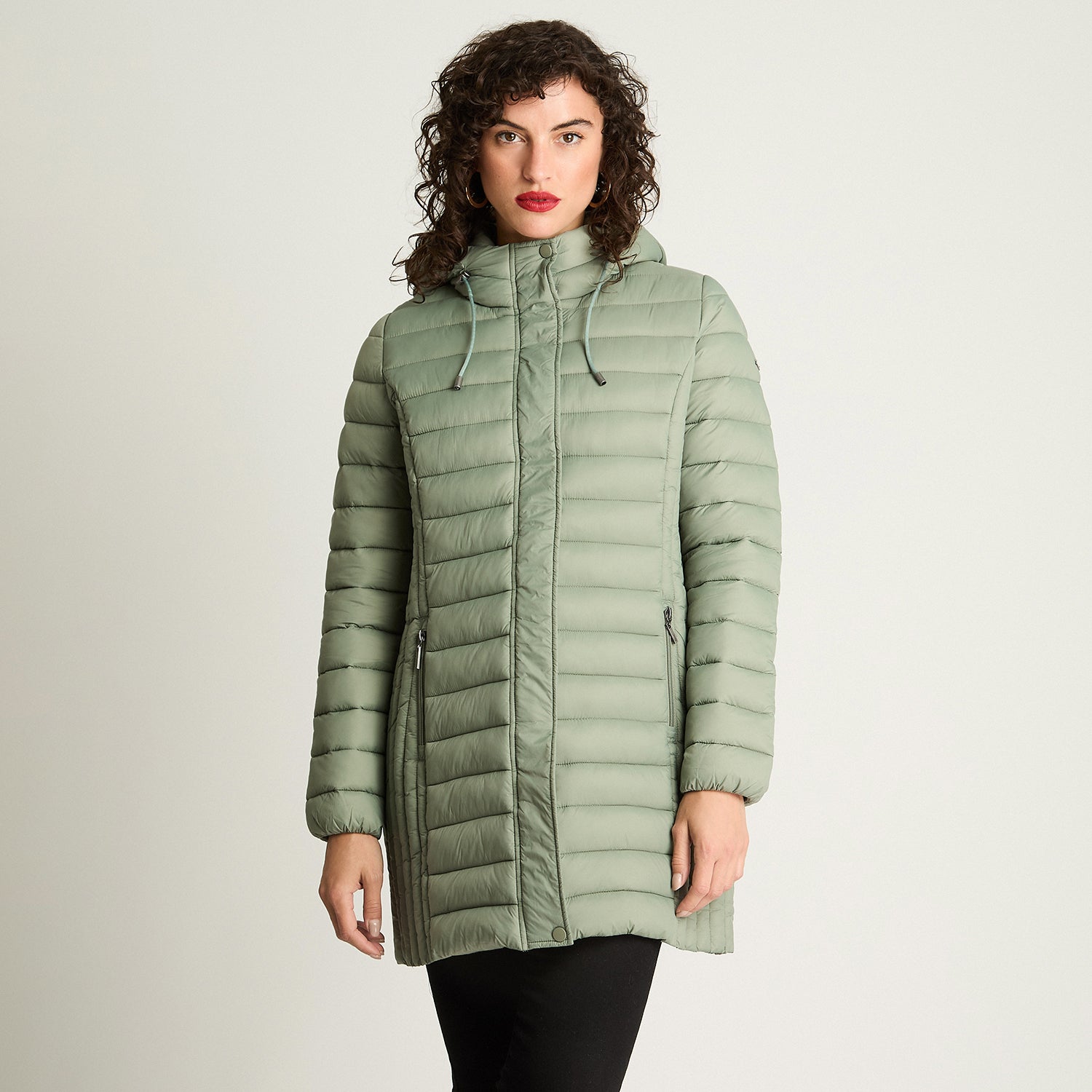 Parka Basica Larga Verde Curvi