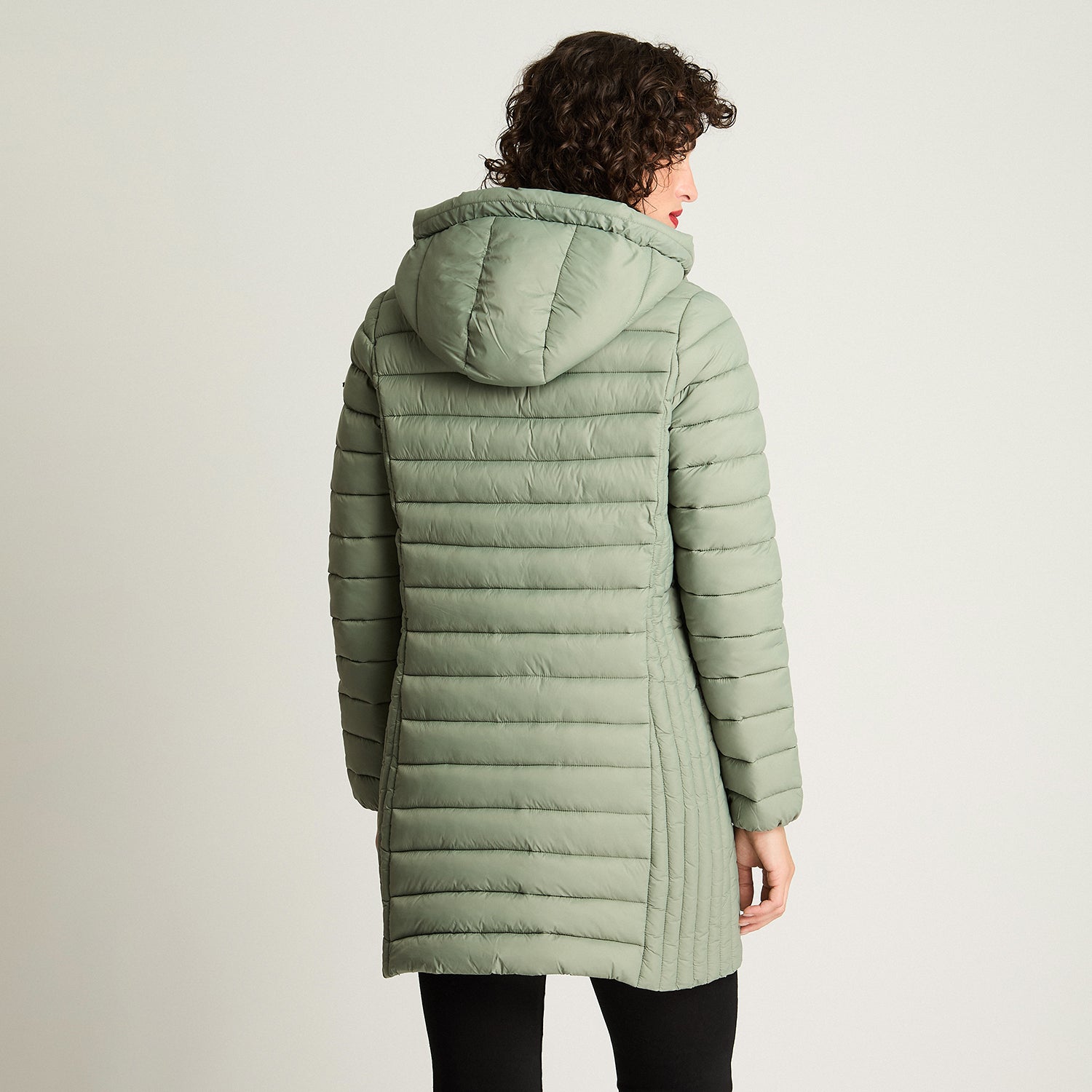 Parka Basica Larga Verde Curvi