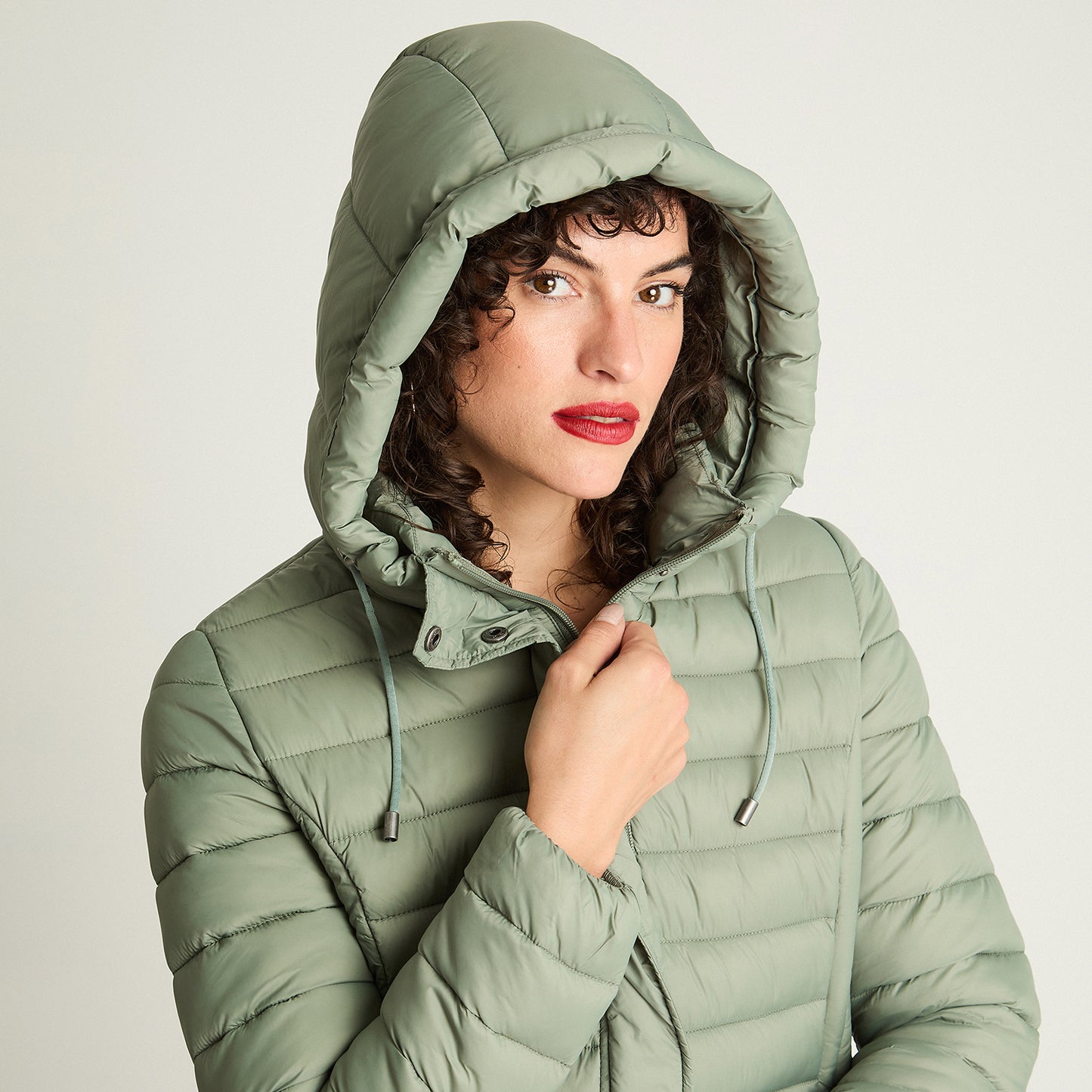 Parka Basica Larga Verde Curvi