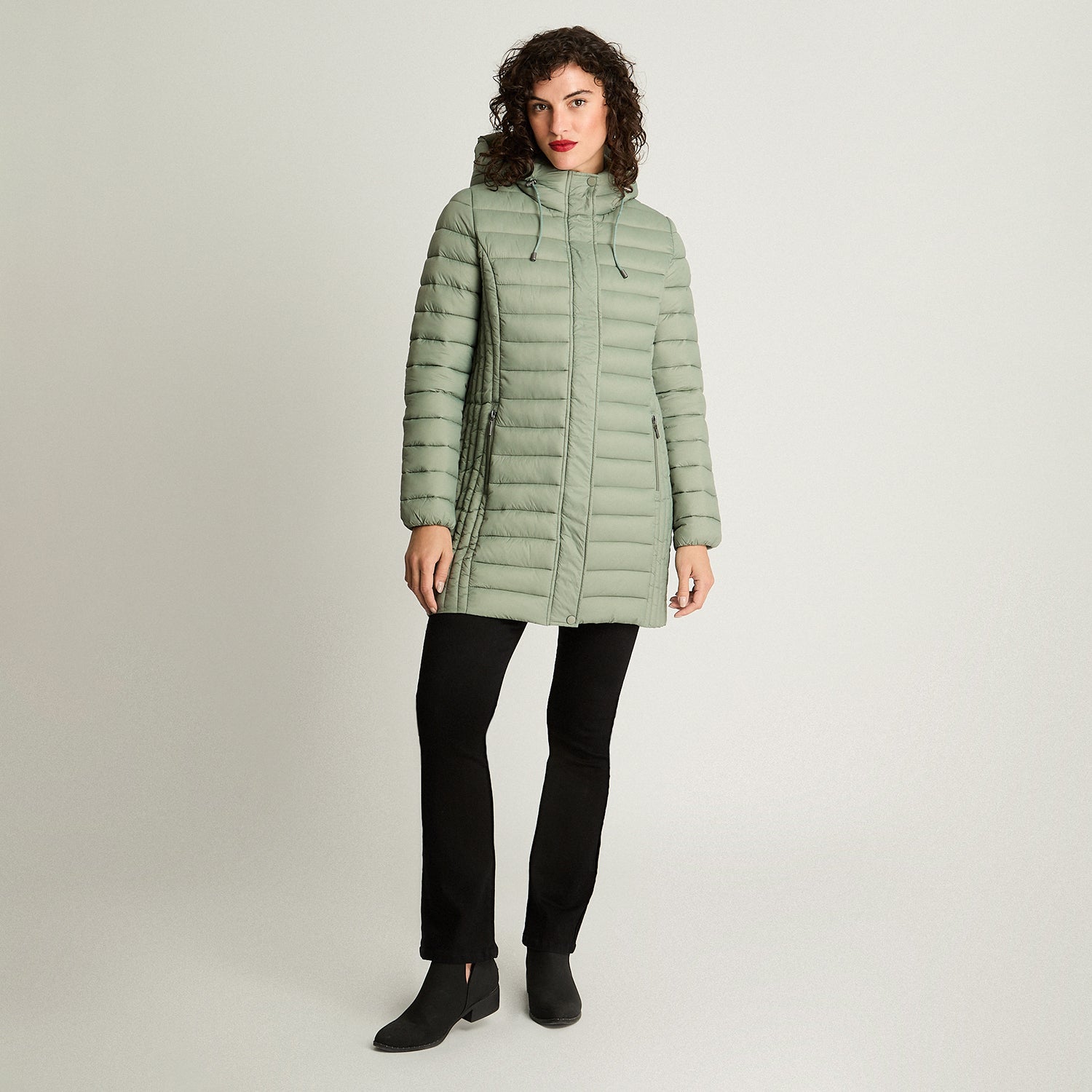 Parka Basica Larga Verde Curvi