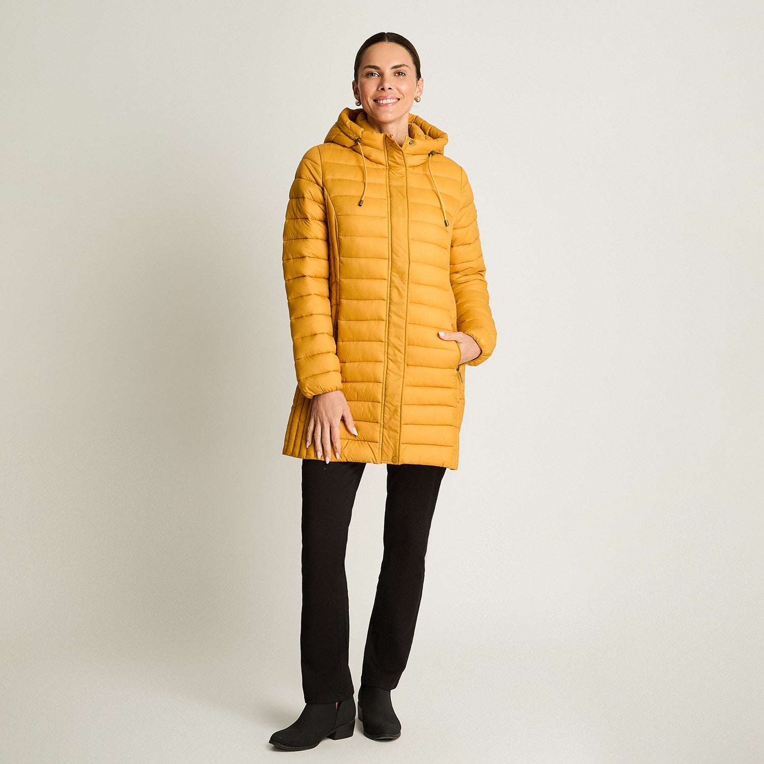 Parka Basica Larga Mostaza Curvi