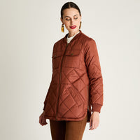 Parka Quilted Forrada Terracota