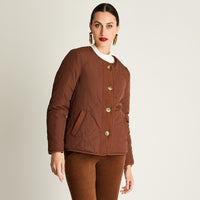 Parka Reversible De Sherpa Estampada Café