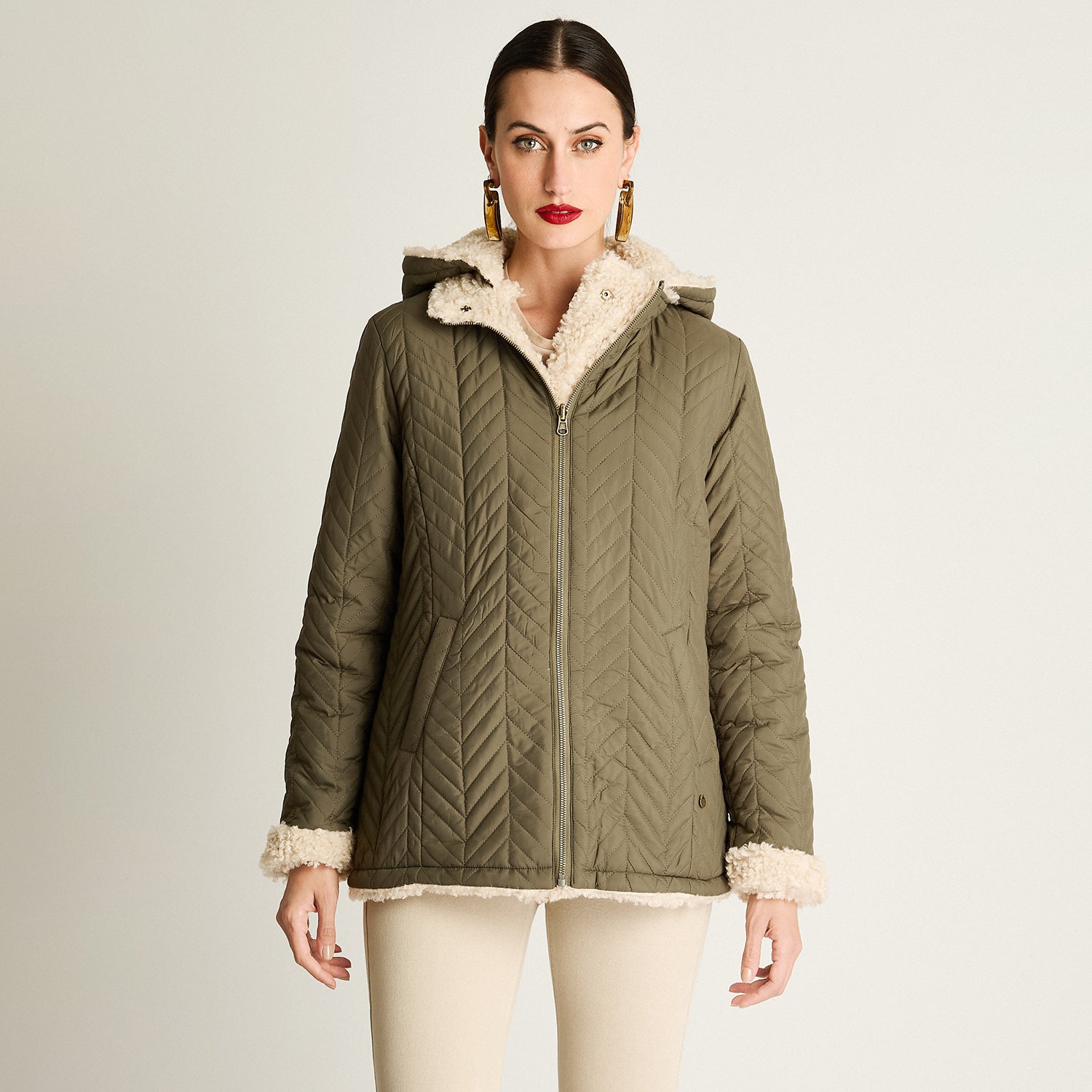 Parka Quilted Reveresible Verde