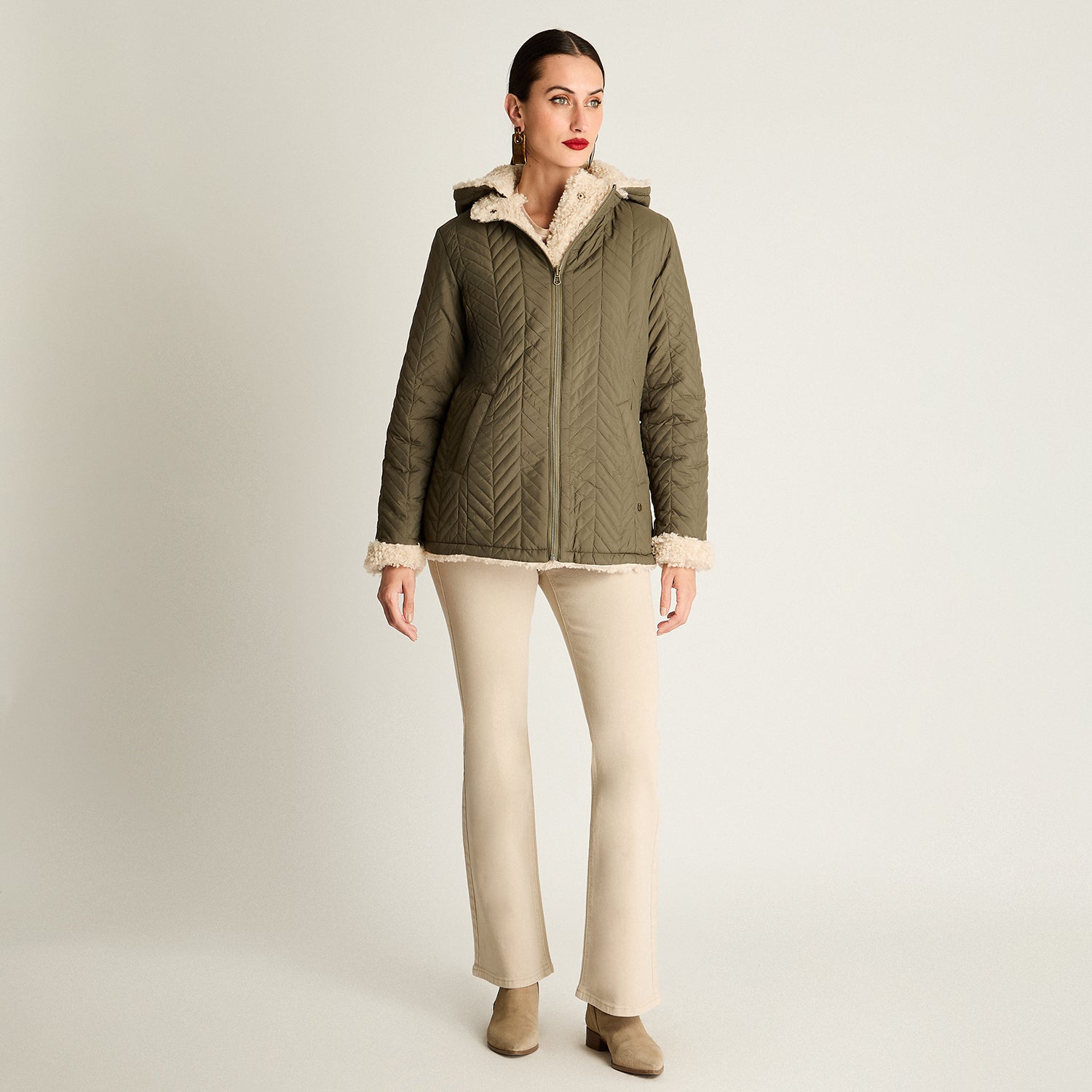 Parka Quilted Reveresible Verde