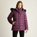 Parka Con Gorro Y Aplicaciones En Cintura Morado