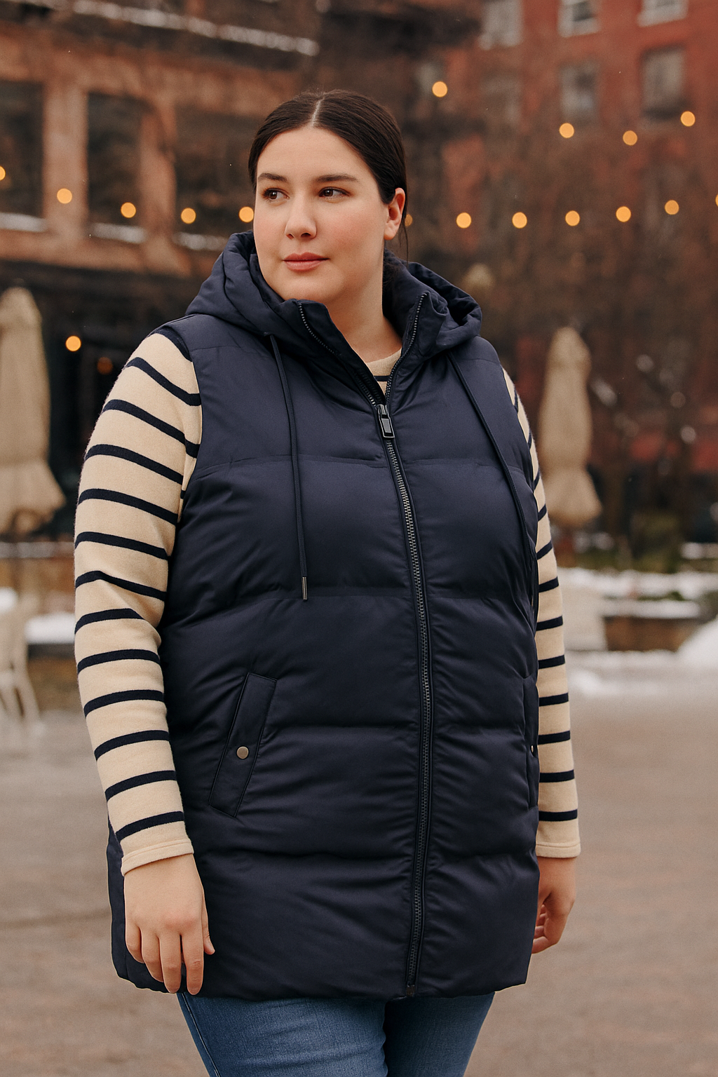 Parka Azul Sin Mangas Marino - Lorenzo di Pontti