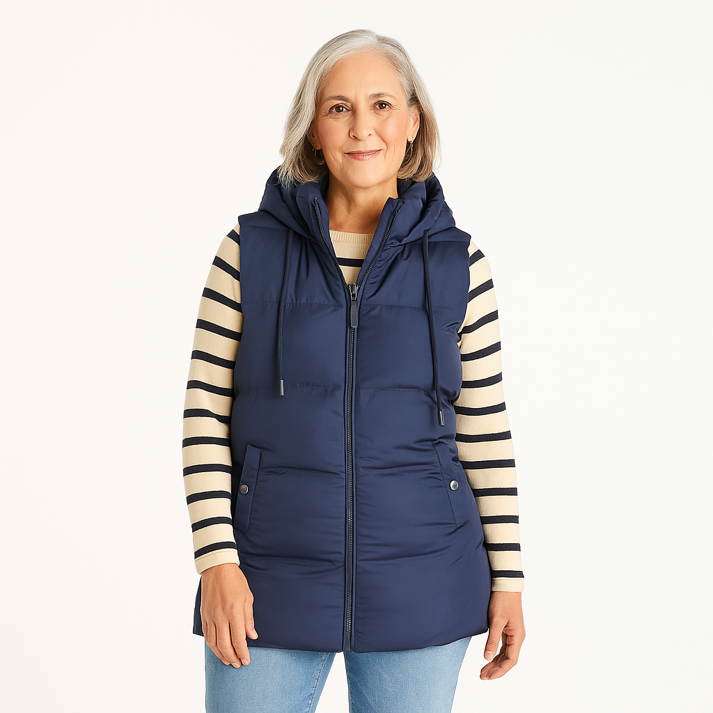 Parka Azul Sin Mangas Marino - Lorenzo di Pontti
