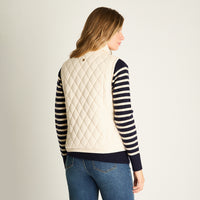 Parka Beige Sin Mangas No Elasticado Con Forro Calce Normal