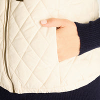 Parka Beige Sin Mangas No Elasticado Con Forro Calce Normal