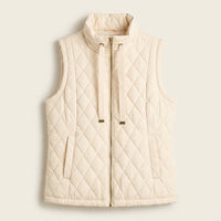Parka Beige Sin Mangas Acolchada con Forro en plano
