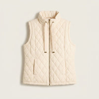 Parka Beige Sin Mangas Acolchada con Forro en plano