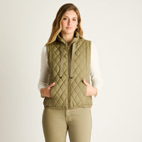 Parka Verde Sin Mangas No Elasticado Con Forro Calce Normal