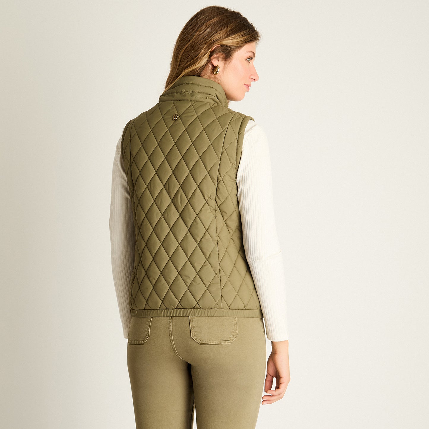 Parka Verde Sin Mangas No Elasticado Con Forro Calce Normal