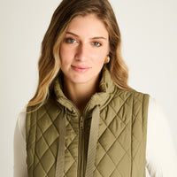 Parka Verde Sin Mangas No Elasticado Con Forro Calce Normal