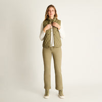 Parka Verde Sin Mangas No Elasticado Con Forro Calce Normal