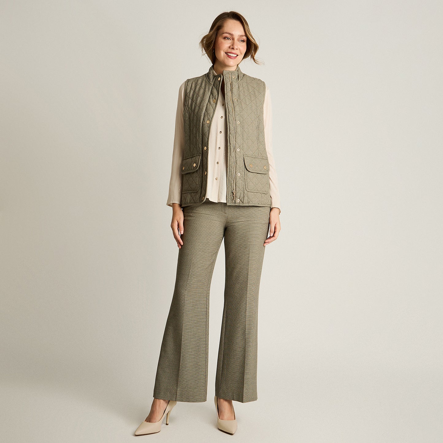 Parka Gris Sin Mangas con Bolsillos