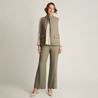 Parka Gris Sin Mangas con Bolsillos