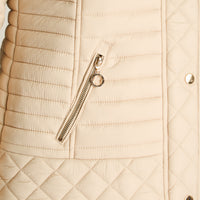 Parka Beige Manga Larga Elasticidad Nula Con Forro Calce Normal Tela Plano
