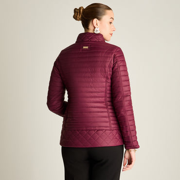 Parka Burdeo Manga Larga Elasticidad Nula Con Forro Calce Normal Tela Plano