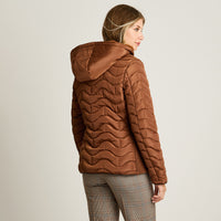Parka Camel Manga Larga Elasticidad Nula Con Forro Calce Normal Tela Plano