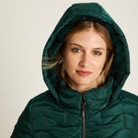 Parka Verde Manga Larga Elasticidad Nula Con Forro Calce Normal Tela Plano